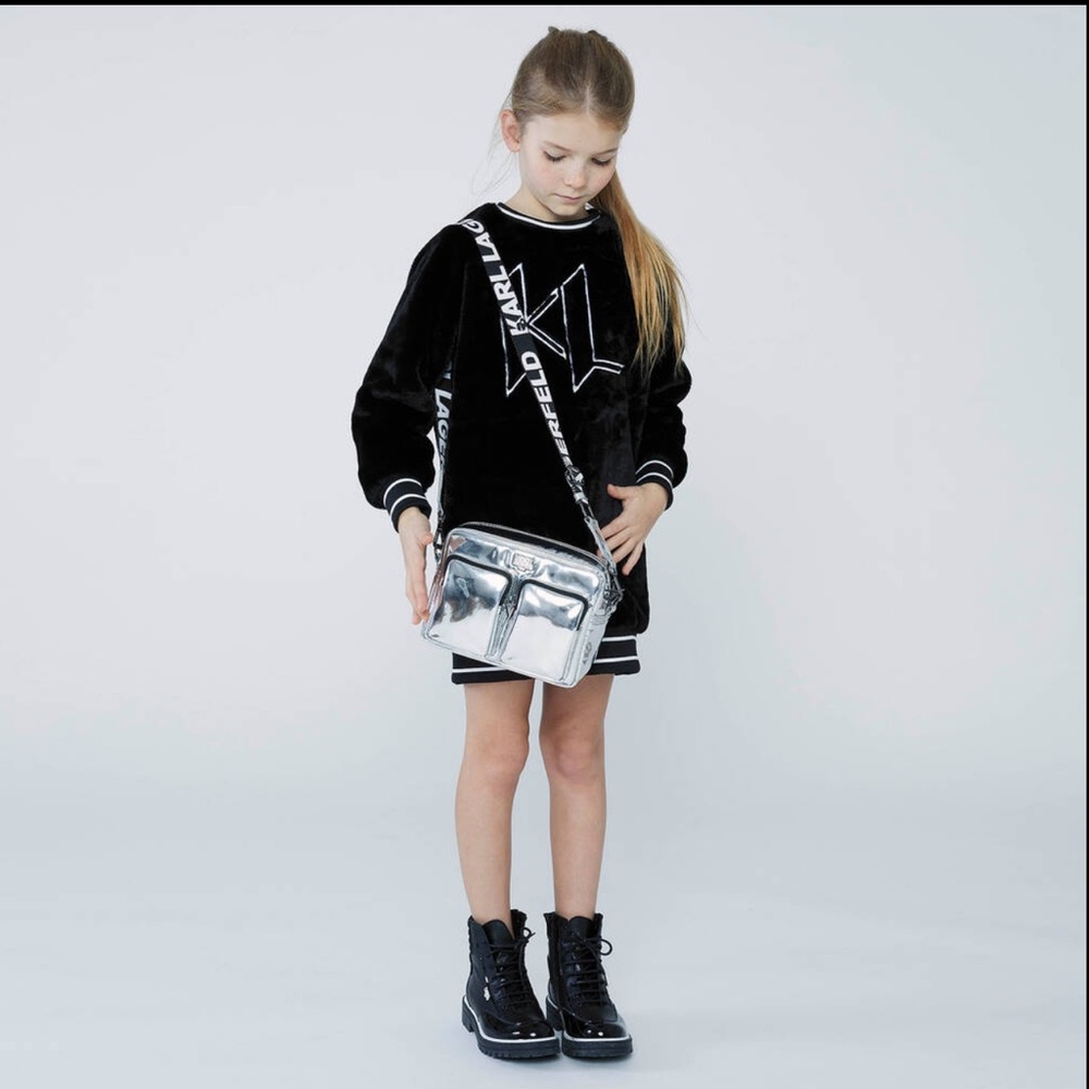 Karl Lagerfeld fur sweatshirt dress